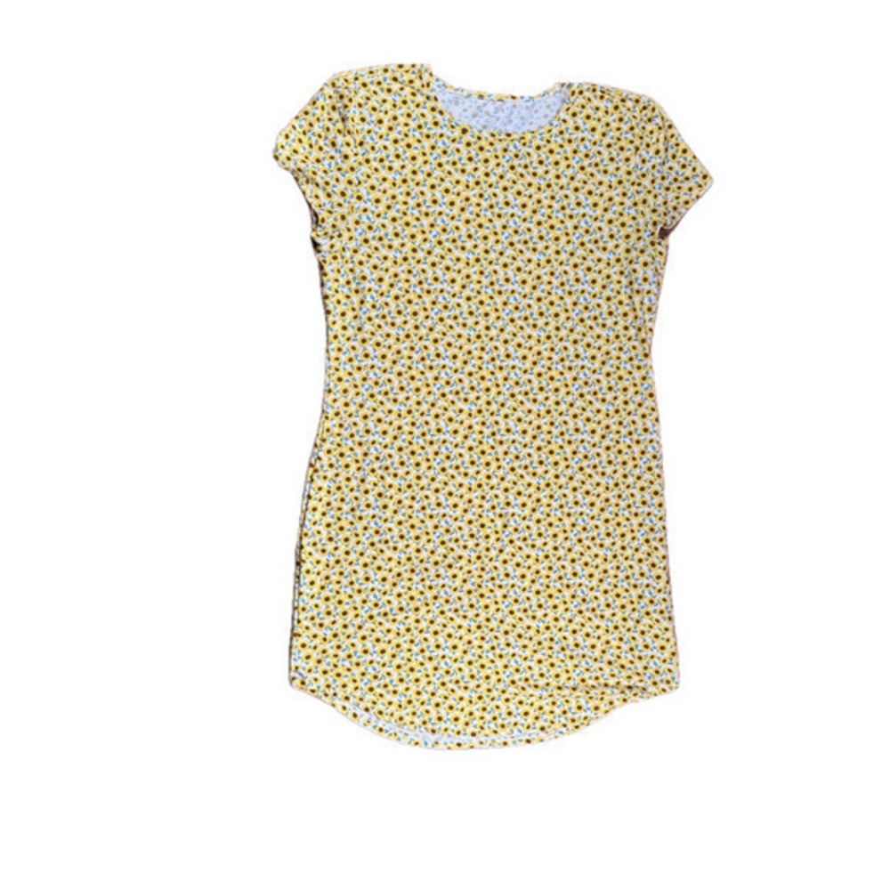 🔥🔥No Boundaries Yellow Sunflower Mini Sheath Dress Short Sleeve